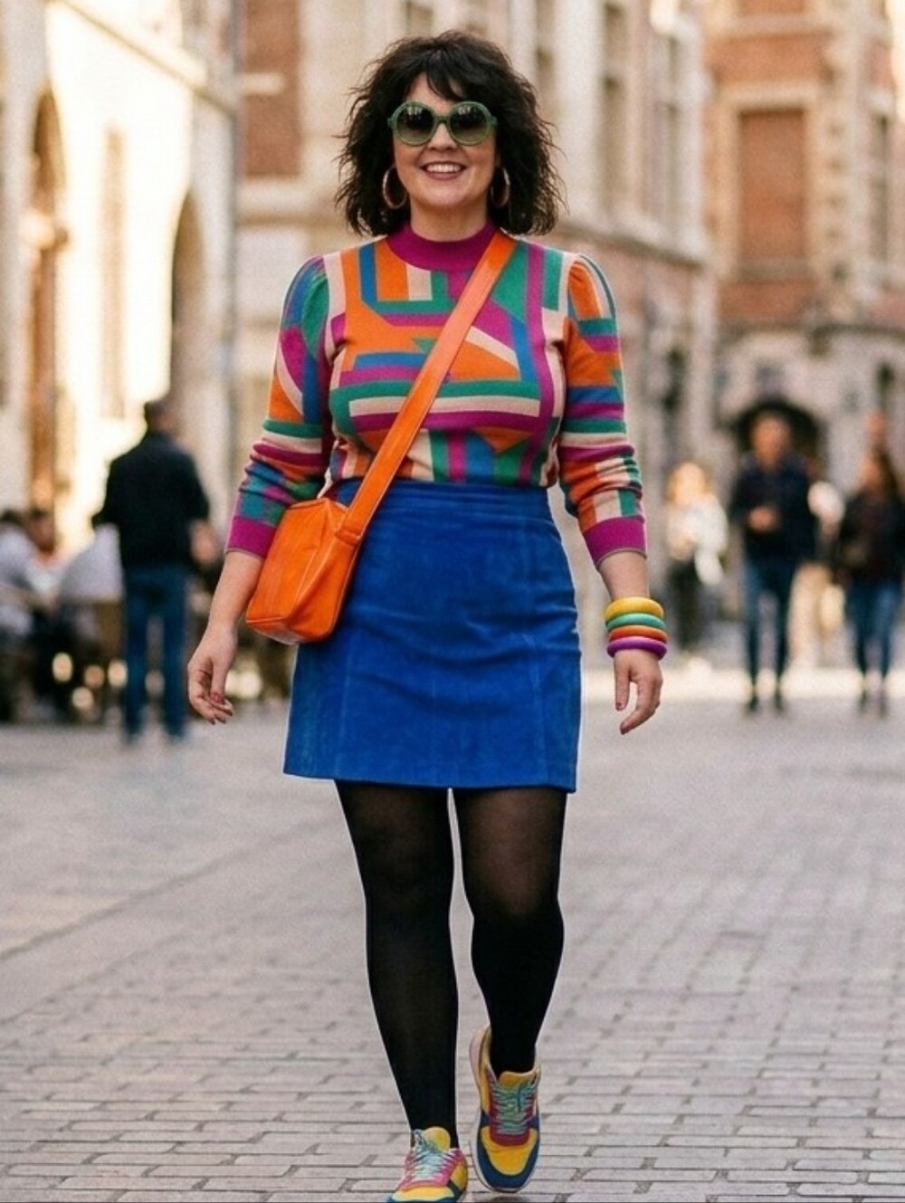 Vintage 80s Sz 5/6 Express Royal Blue Suede Mini Skirt